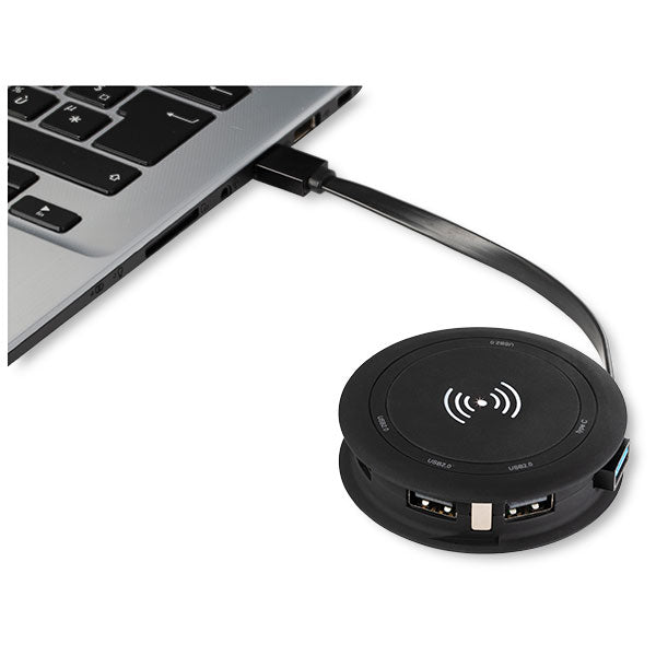 SCX Wireless Charger & USB Hub with Light Up Logo