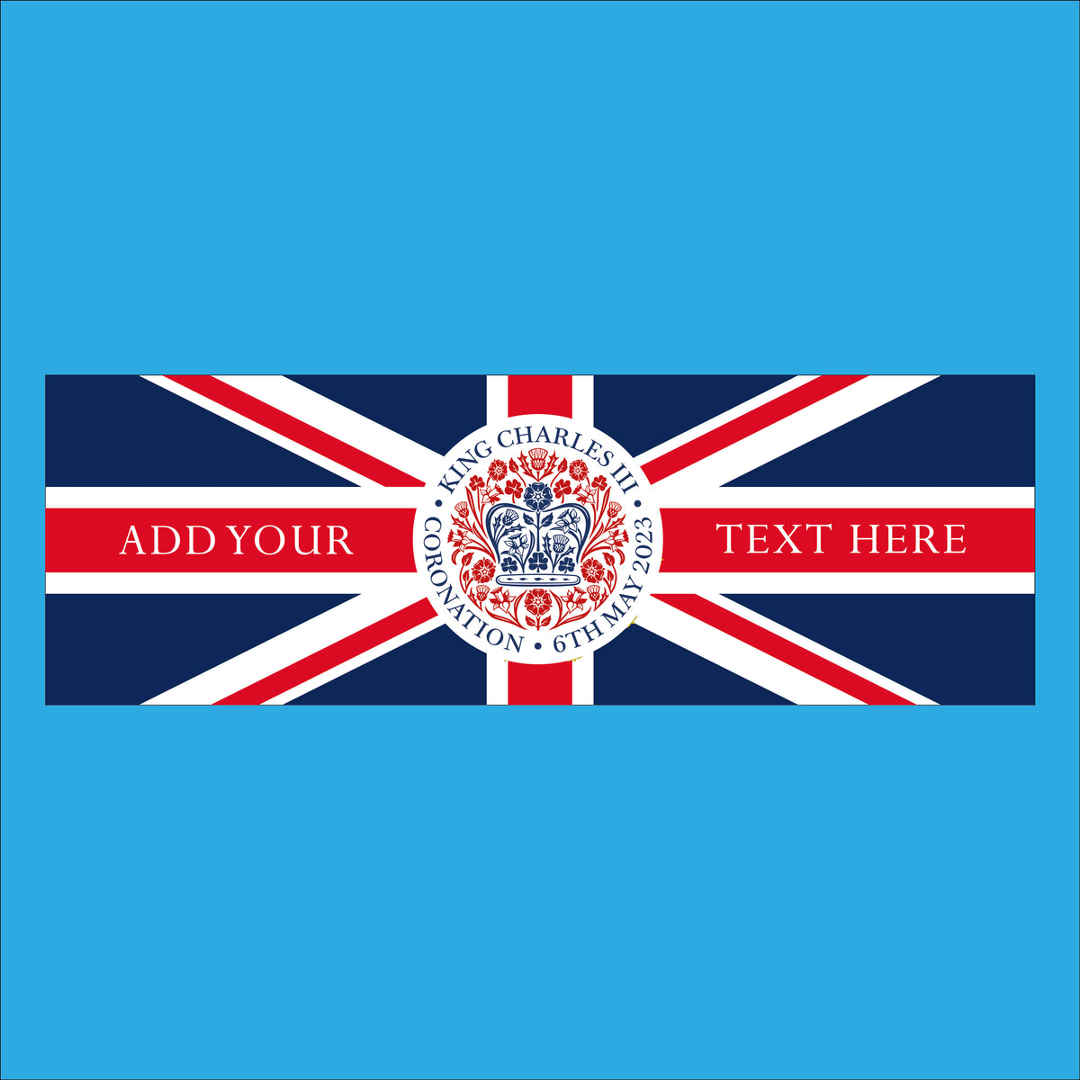 King Charles III coronation personalised banner - Union design