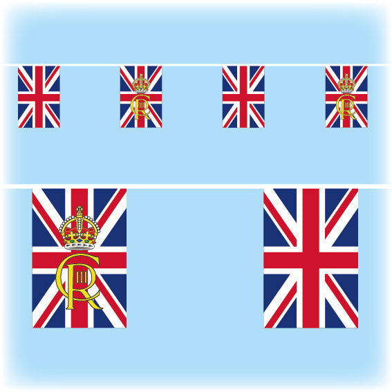 King Charles Coronation Bunting - Royal Cypher Design