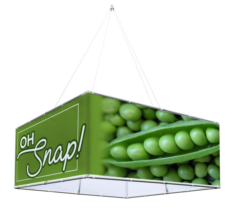 Square hanging ceiling display